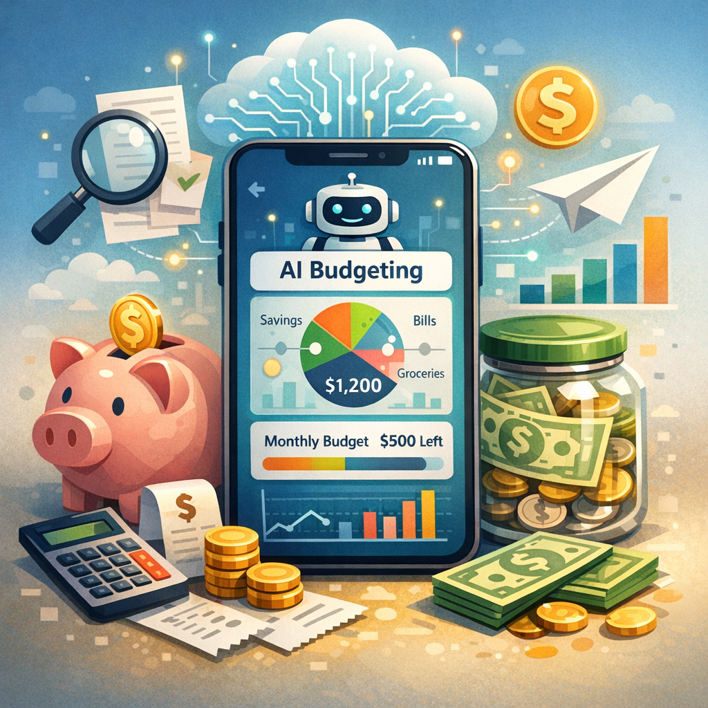 Illustration of AI Budgeting Tools: Must-Have Affordable Picks for Effortless Saving