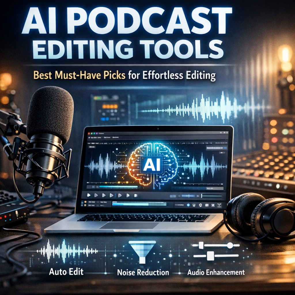 Illustration of AI Podcast Editing Tools: Best Must-Have Picks for Effortless Editing