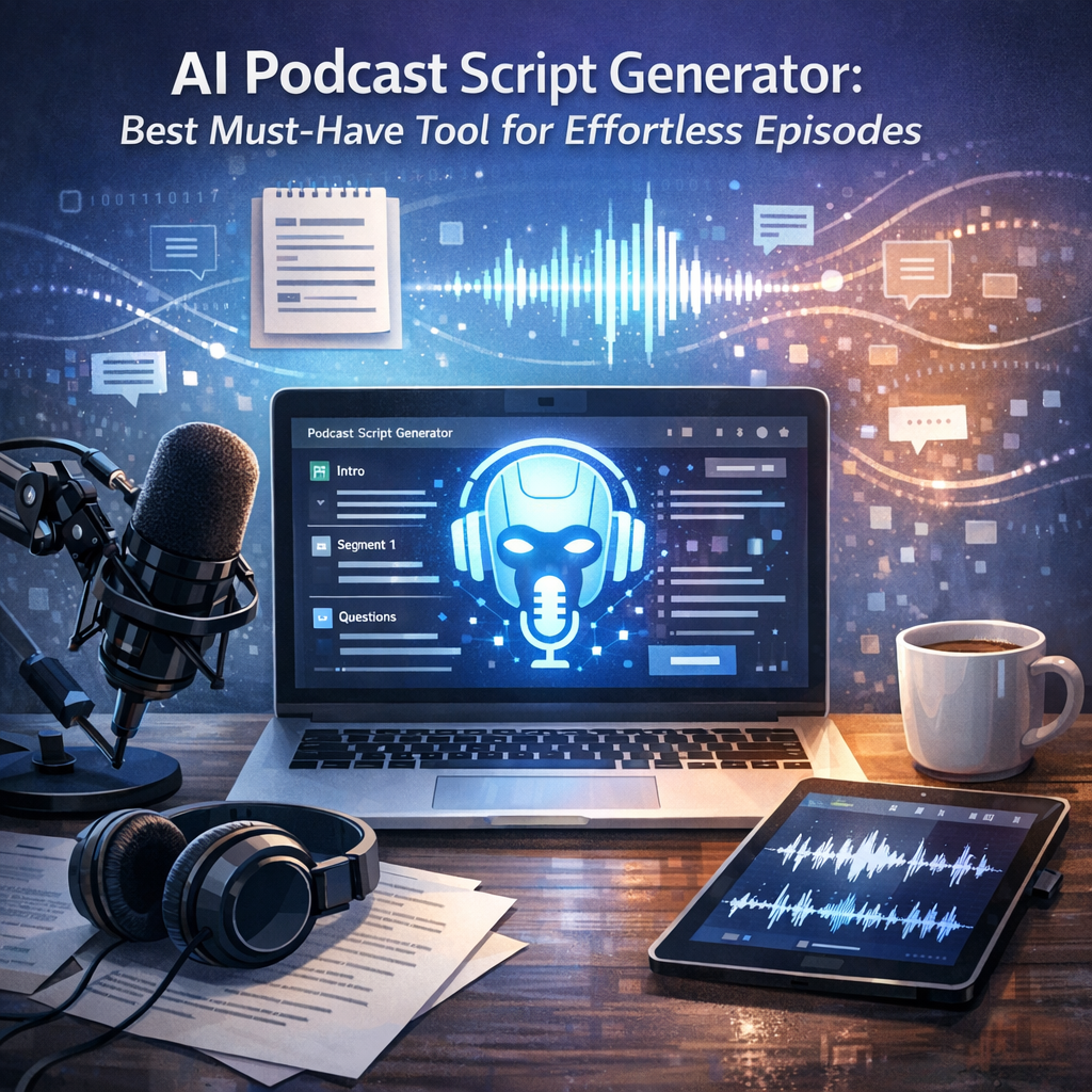 Illustration of AI Podcast Script Generator: Best Must-Have Tool for Effortless Episodes