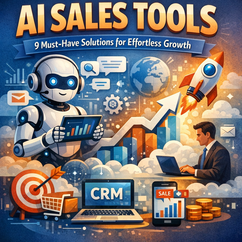 Illustration of AI Sales Tools: 9 Must-Have Solutions for Effortless Growth