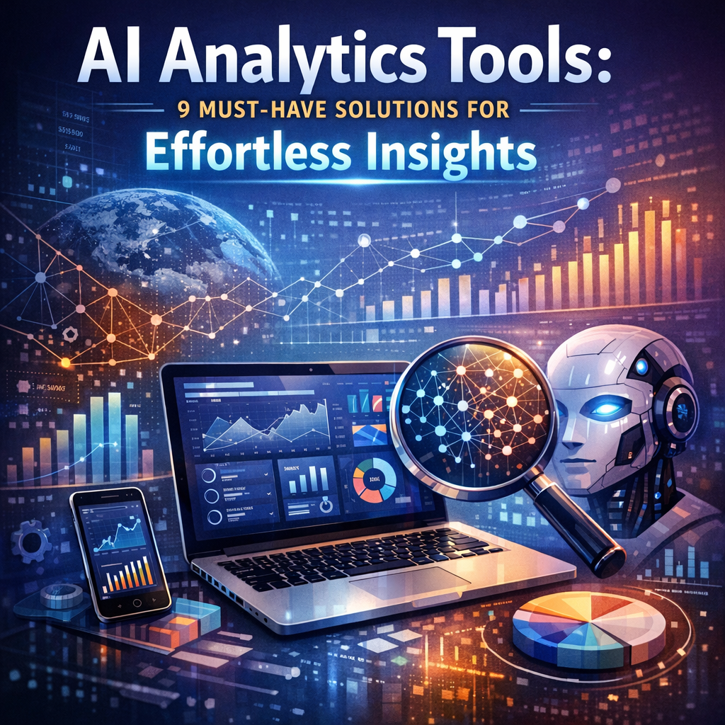 Illustration of AI Analytics Tools: 9 Must-Have Solutions for Effortless Insights