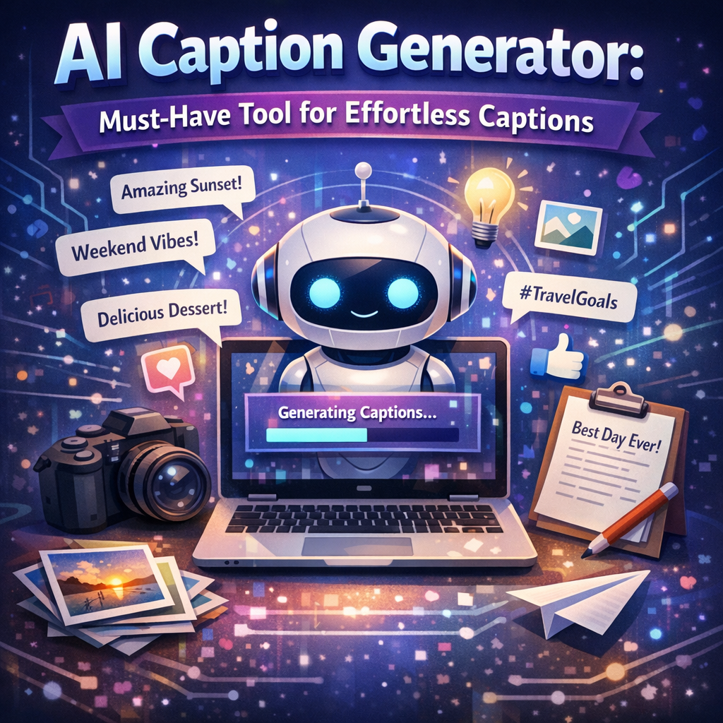 Illustration of AI Caption Generator: Must-Have Tool for Effortless Captions