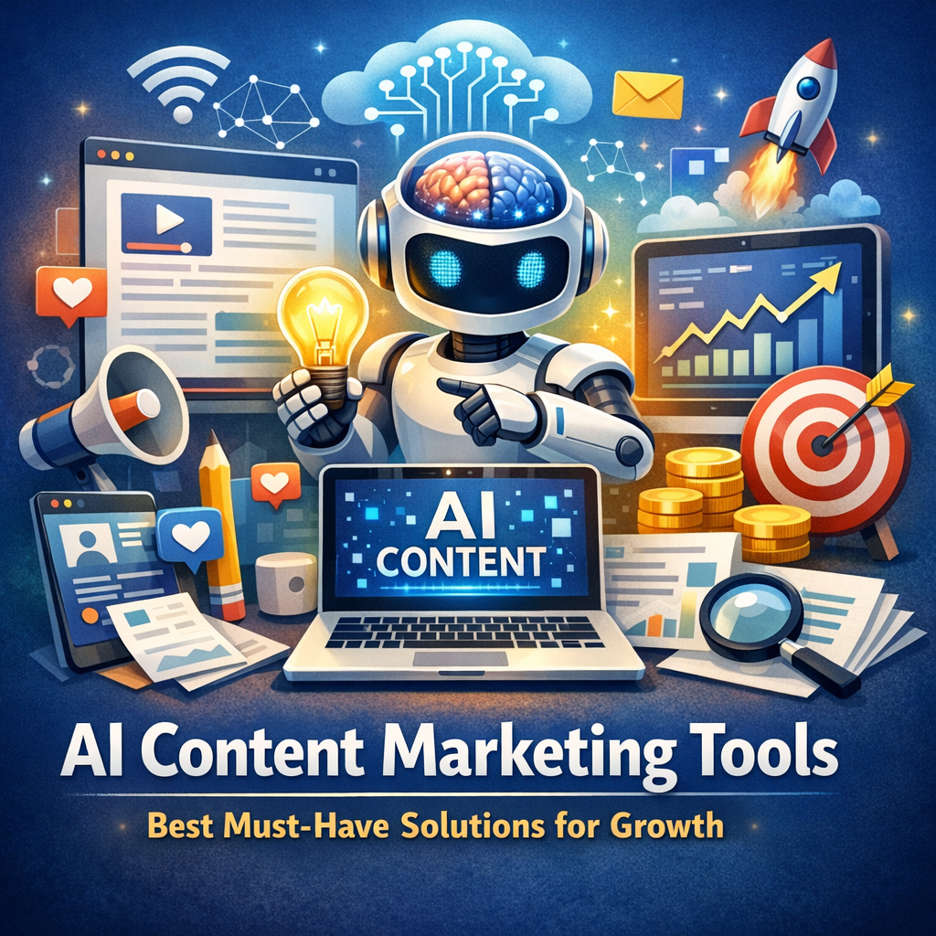 Illustration of AI Content Marketing Tools: Best Must-Have Solutions for Growth