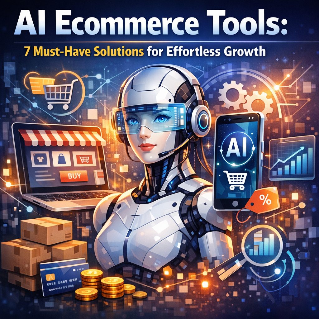 Illustration of AI Ecommerce Tools: 7 Must-Have Solutions for Effortless Growth