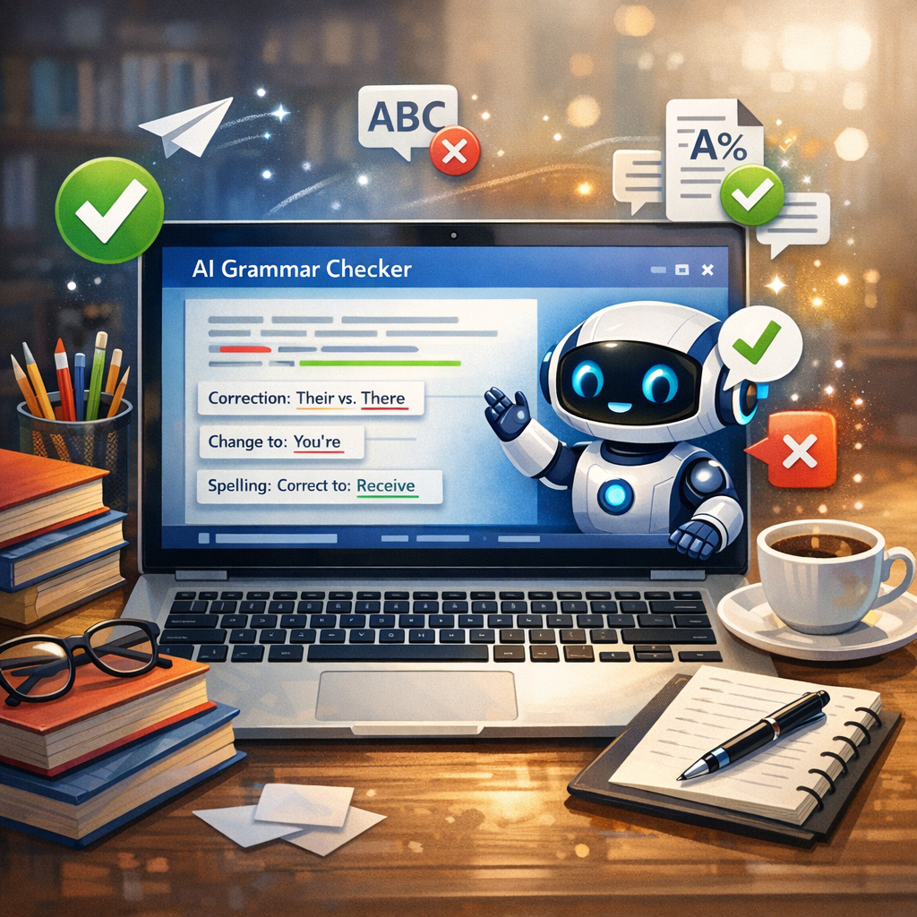 Illustration of AI Grammar Checker: Best Must-Have Tool for Effortless Writing