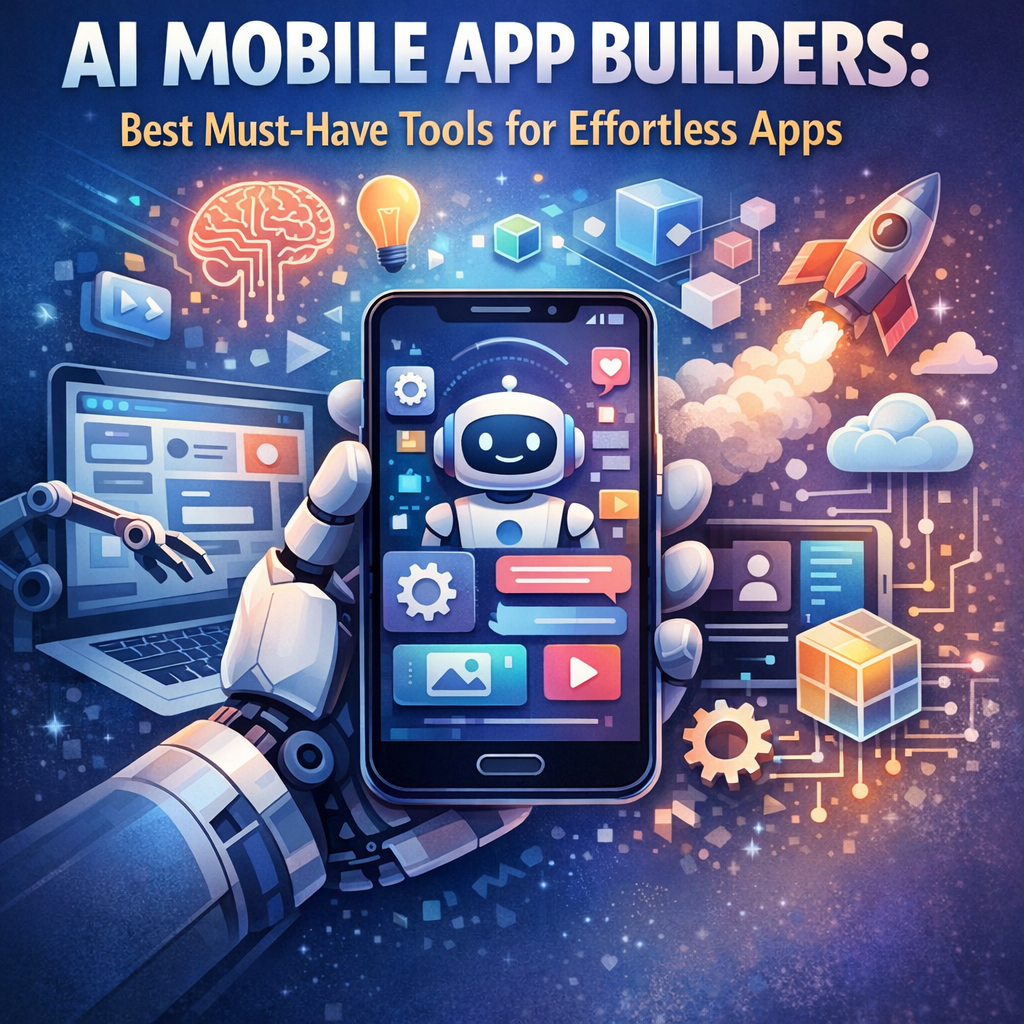Illustration of AI Mobile App Builders: Best Must-Have Tools for Effortless Apps