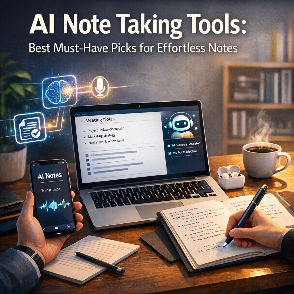 Illustration of AI Note Taking Tools: Best Must-Have Picks for Effortless Notes