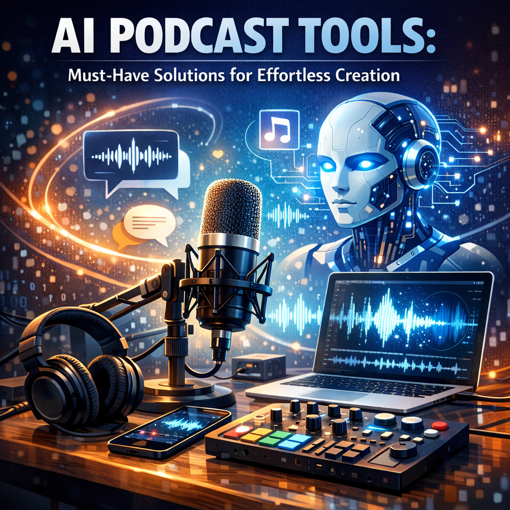 Illustration of AI Podcast Tools: Must-Have Solutions for Effortless Creation