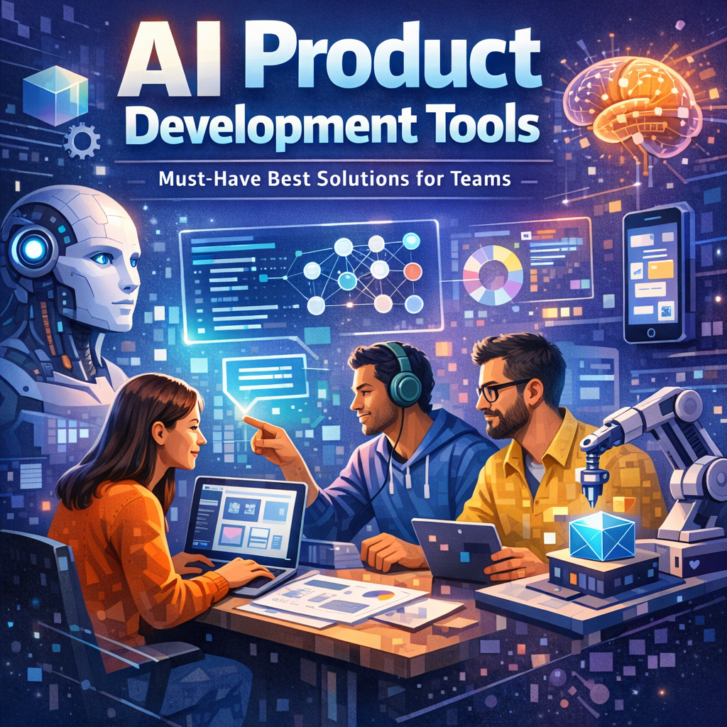 Illustration of AI Product Development Tools: Must-Have Best Solutions for Teams
