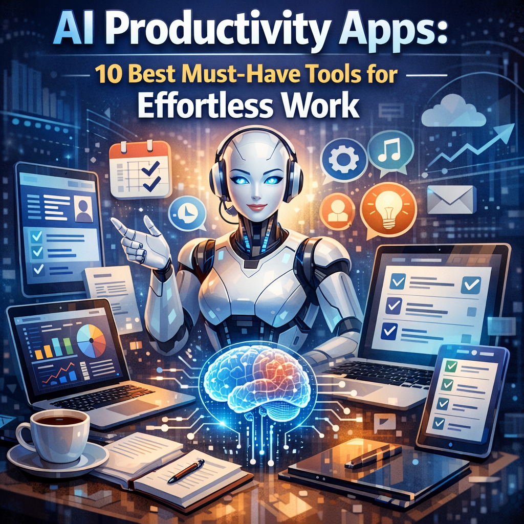 Illustration of AI Productivity Apps: 10 Best Must-Have Tools for Effortless Work