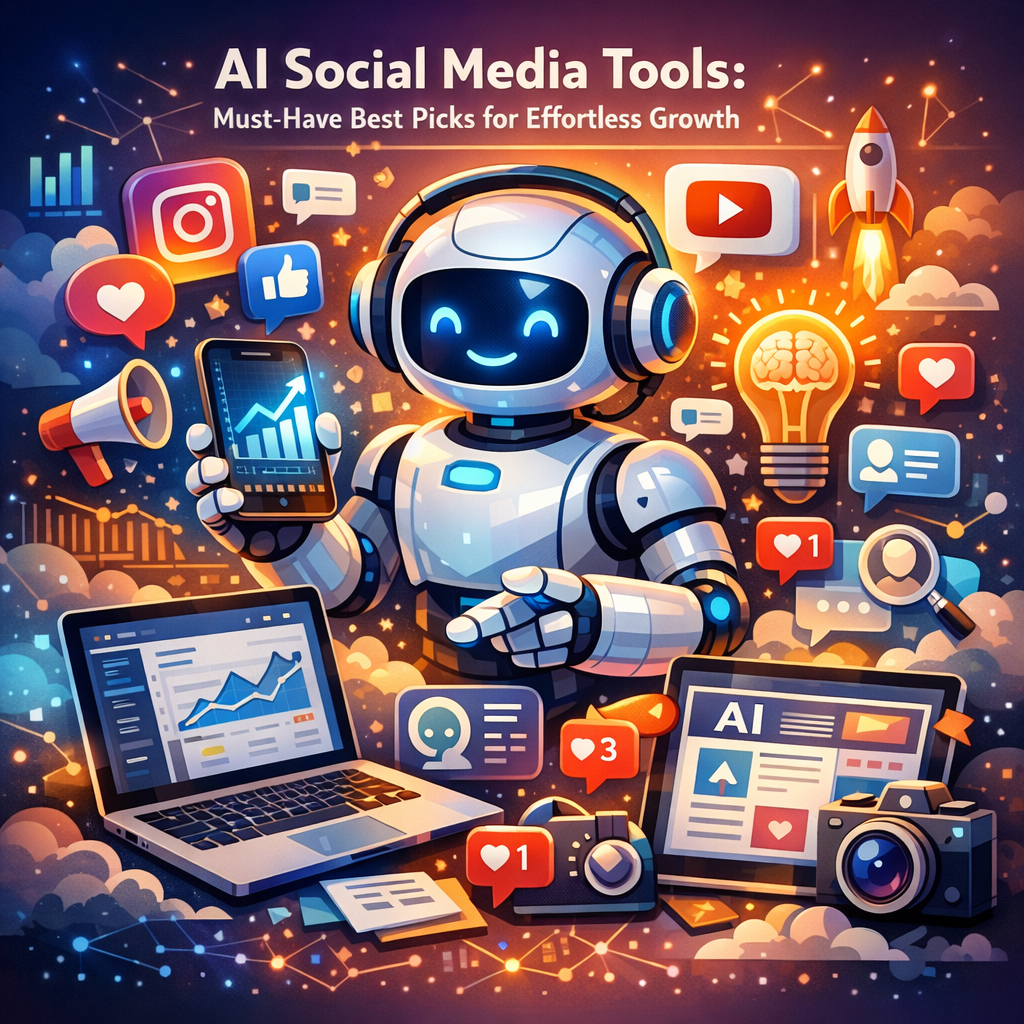 Illustration of AI Social Media Tools: Must-Have Best Picks for Effortless Growth