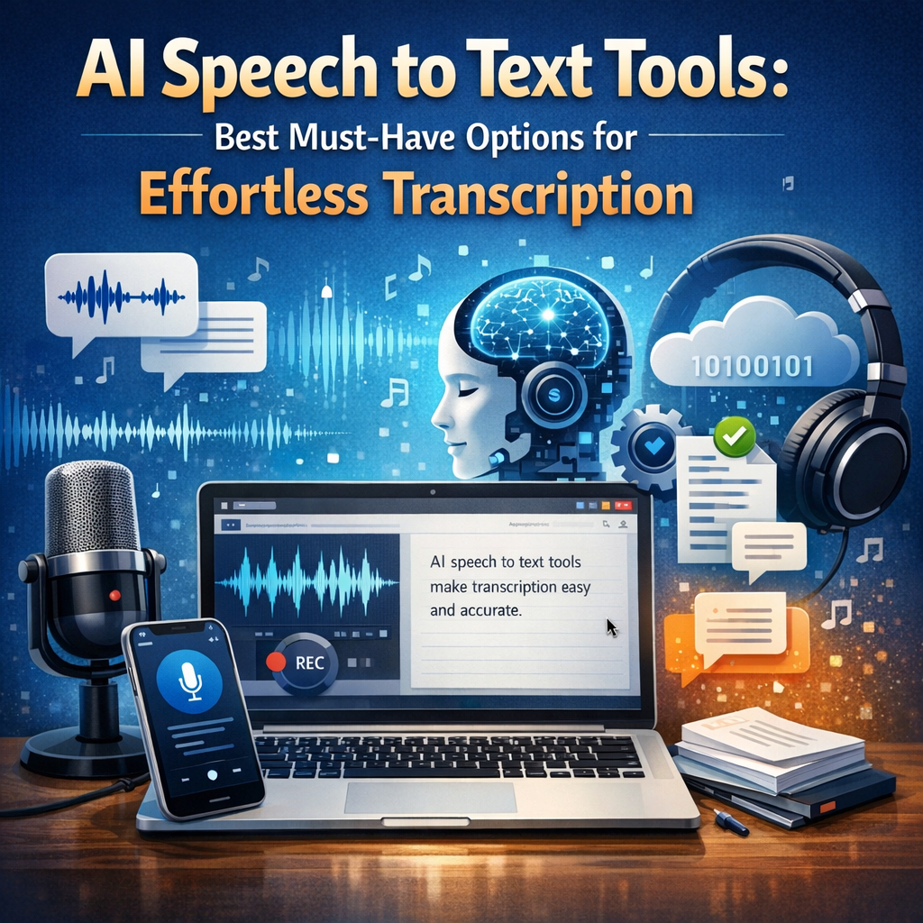 Illustration of AI Speech to Text Tools: Best Must-Have Options for Effortless Transcription