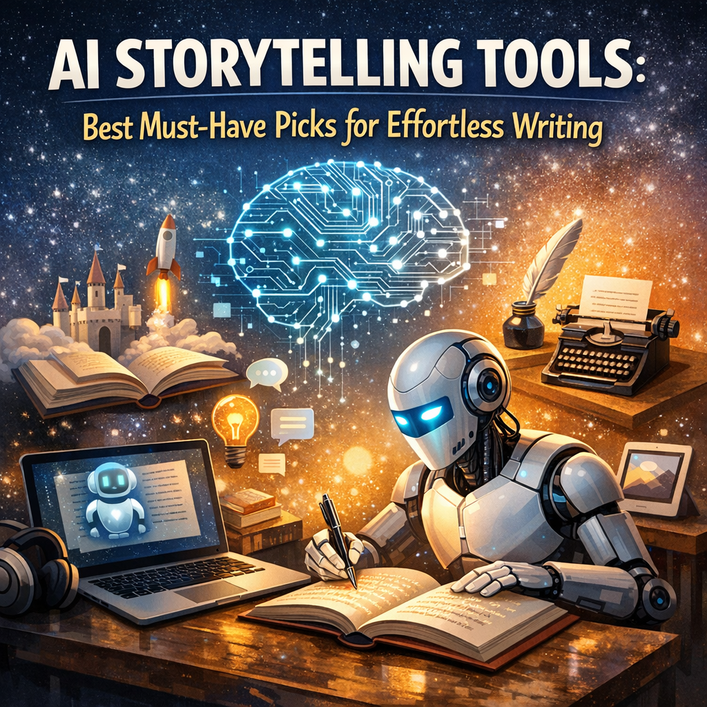 Illustration of AI Storytelling Tools: Best Must-Have Picks for Effortless Writing