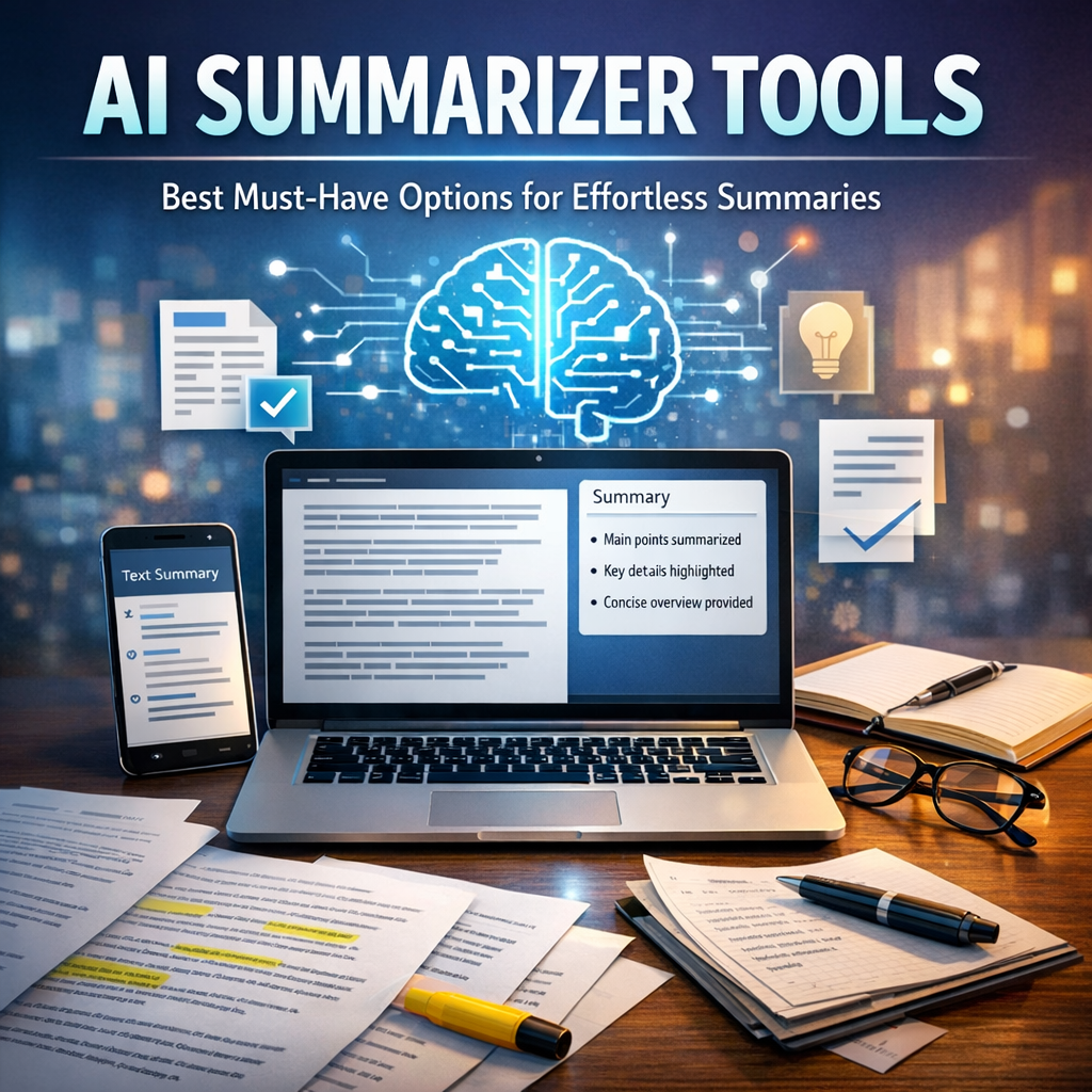 Illustration of AI Summarizer Tools: Best Must-Have Options for Effortless Summaries