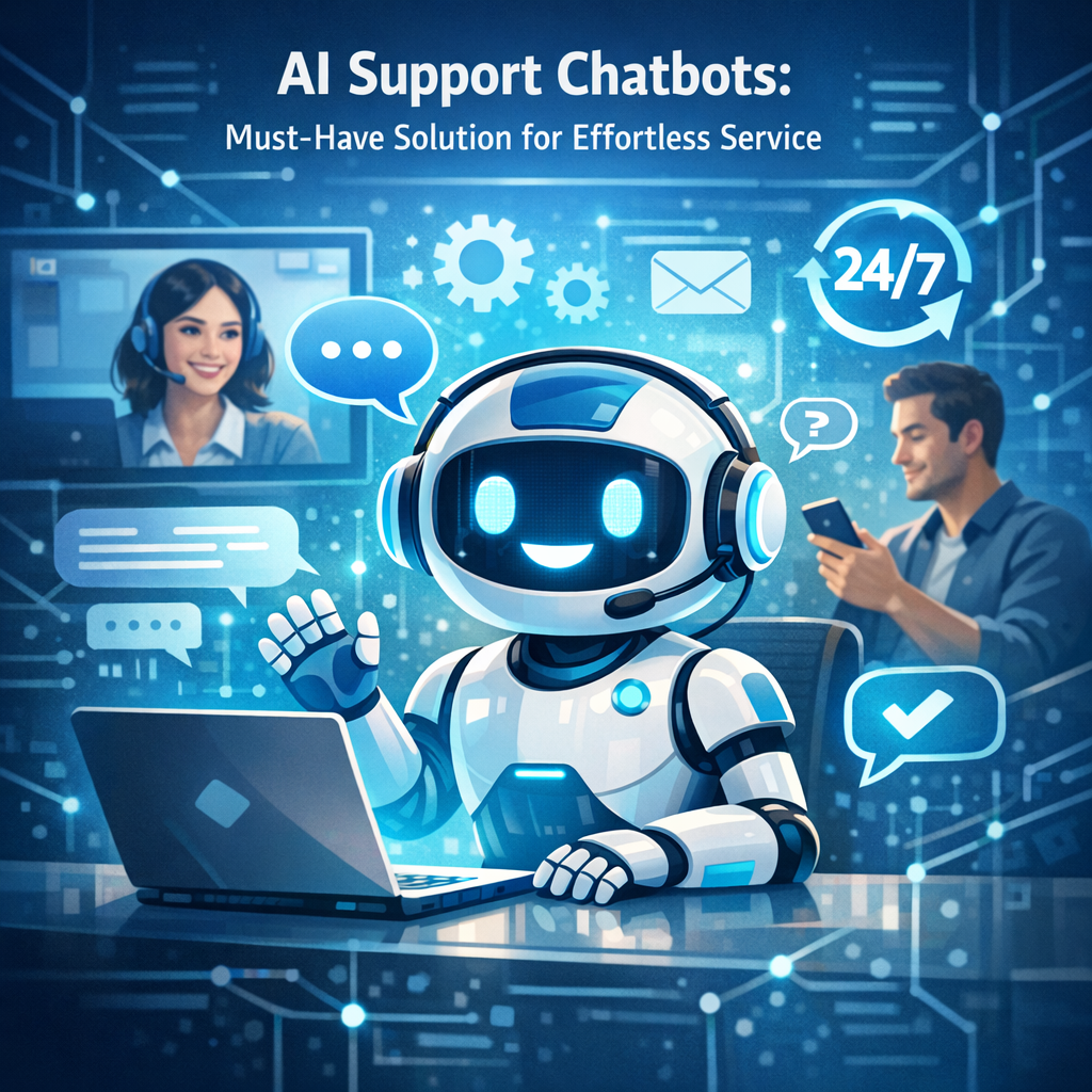 Illustration of AI Support Chatbots: Must-Have Solution for Effortless Service